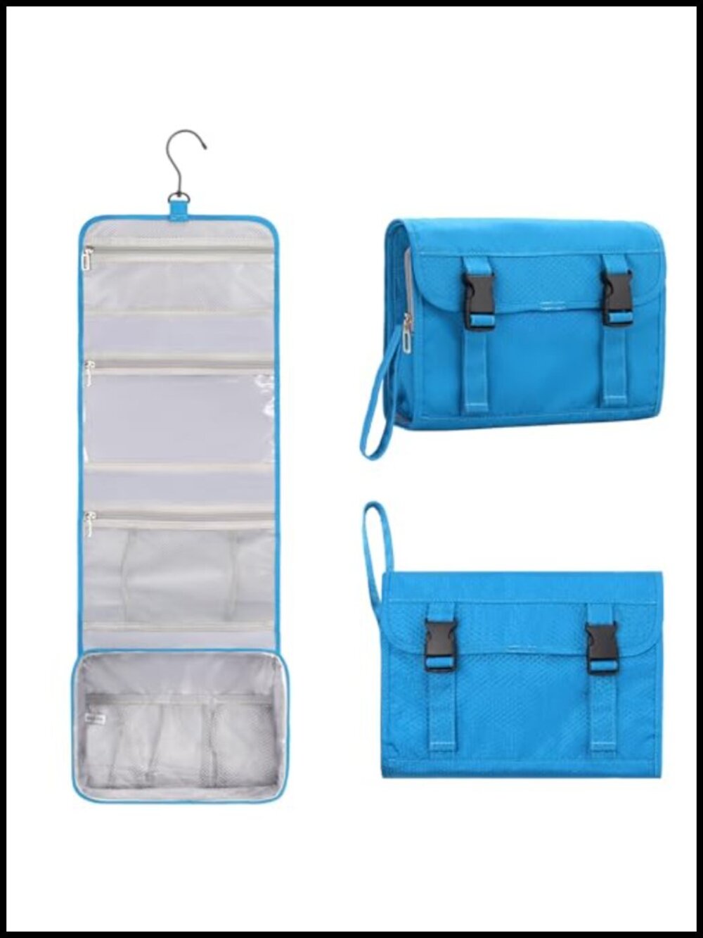 Large Travel Hanging Toiletry Bag with Compartments Water-resistant Nylon